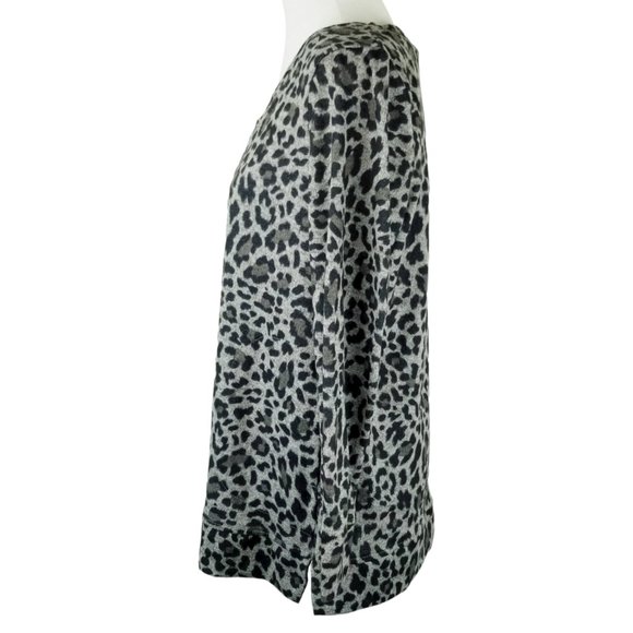 Ellen Tracy Soft Animal Leopard Print Sweatshirt - Picture 3 of 16